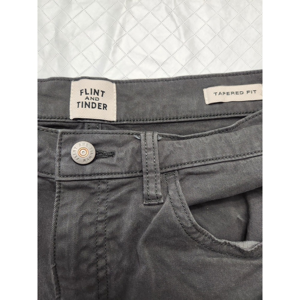 Flint And Tinder Jeans‎ Mens 32x30 Gray Tapered Slim Fit Stretch Denim Pants - Picture 2 of 11